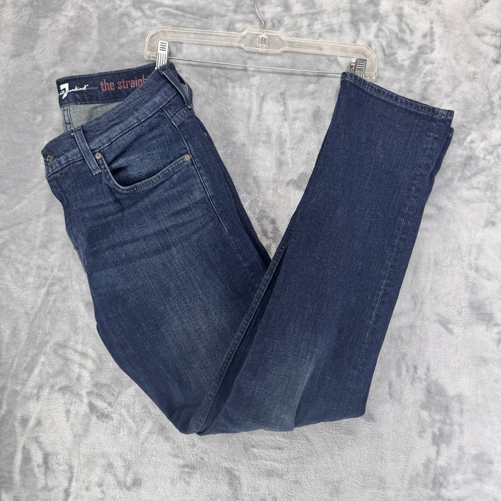7 For All Mankind Straight Leg Jeans Dark Wash Size 33 X32‎